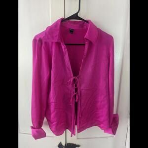 Wild Fable Fluorescent Pink Y2k Blouse Top Women's Small